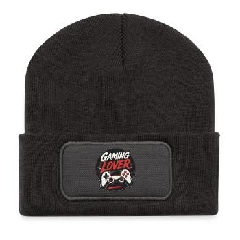 Eat Sleep Game Repeat Gaming - Recycelte Patch Beanie - Dunkelgrau - Vorne