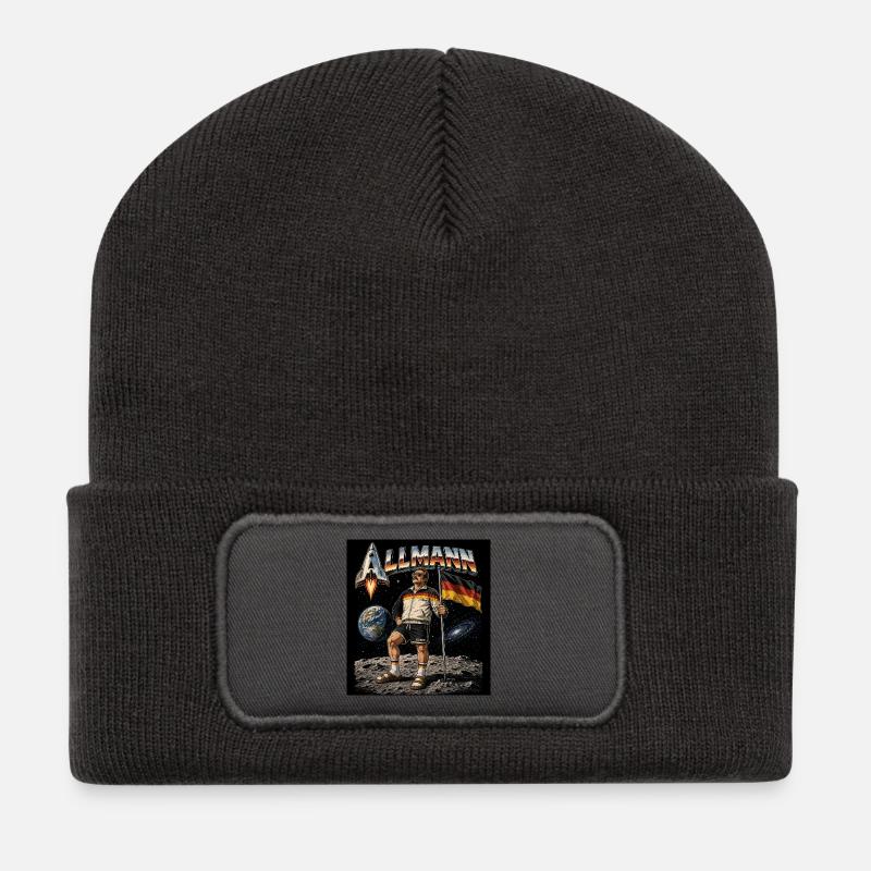 Allmann - Recycelte Patch Beanie - Dunkelgrau