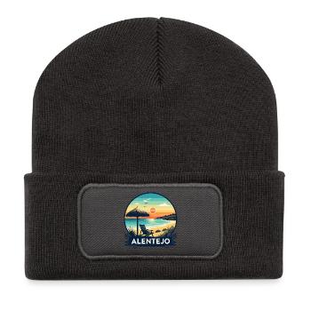 Alentejo Portugal Urlaub Erholungsreise - Recycelte Patch Beanie - Dunkelgrau - Vorne