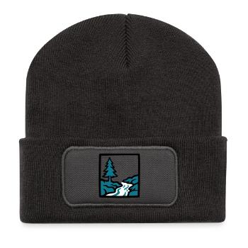 River Forest Nature Logo - Recycled Patch Beanie - dark grey - Front