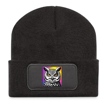 owl - Recycled Patch Beanie - dark grey - Front
