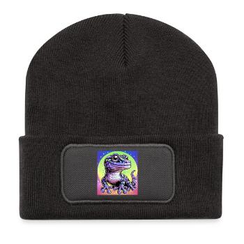 Gecko - Recycelte Patch Beanie - Dunkelgrau - Vorne