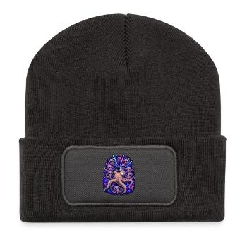 Neon Octopus Rave Kamerateam - Recycelte Patch Beanie - Dunkelgrau - Vorne