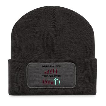 Evolution to the Cross: Faith Wins - Recycled Patch Beanie - dark grey - Front
