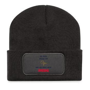Ab 2026 heisse ich Opa - Werdender Opa Geschenk - Recycelte Patch Beanie - Dunkelgrau - Vorne