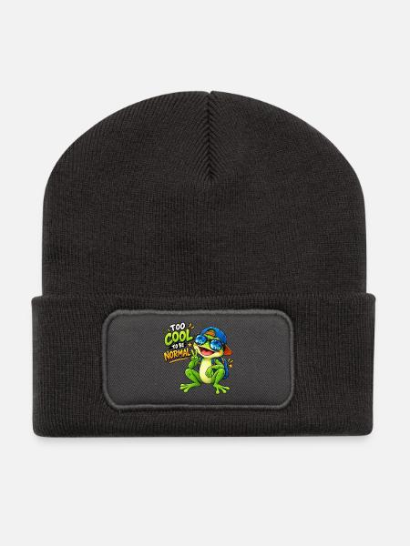 Too Cool To Be Normal lustiges Froschkinder-T-Shirt - Recycelte Patch Beanie - Dunkelgrau
