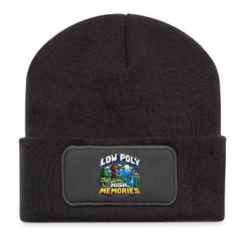 Low Poly – Hohe Erinnerungen - Recycelte Patch Beanie - Dunkelgrau - Vorne