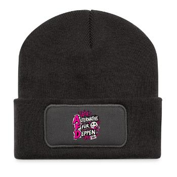 Alternative für Deppen - Recycelte Patch Beanie - Dunkelgrau - Vorne