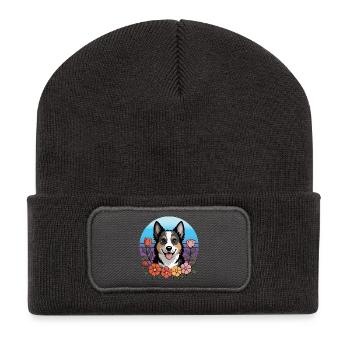 Australian Shepherd - Mein treuer Aussie - Recycelte Patch Beanie - Dunkelgrau - Vorne