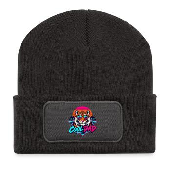 Tiger Retro Sonnenbrillen Dad - Recycelte Patch Beanie - Dunkelgrau - Vorne