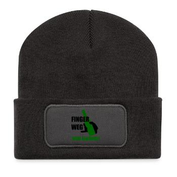 Finger weg vom Alkohol - Recycelte Patch Beanie - Dunkelgrau - Vorne
