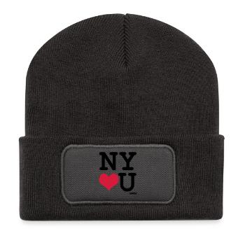 new york loves you by wam - Recycled Patch Beanie - dark grey - Front