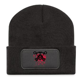 unlimited logo skull piston seizure - Recycled Patch Beanie - dark grey - Front