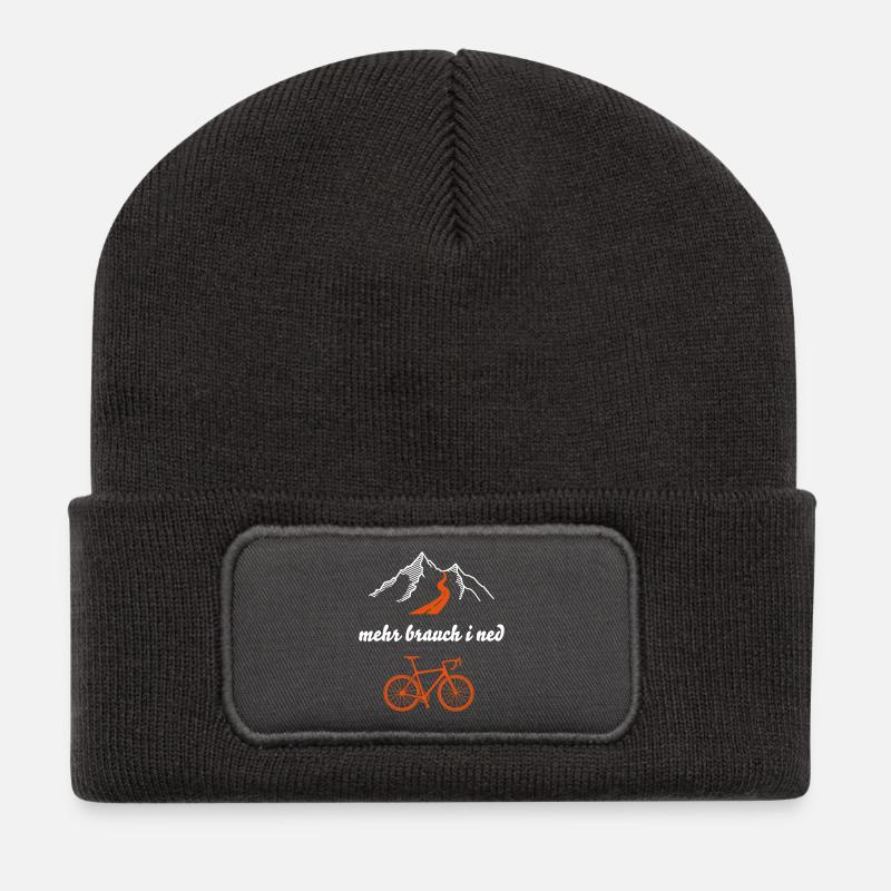 mbin Rennrad - Recycelte Patch Beanie - Dunkelgrau