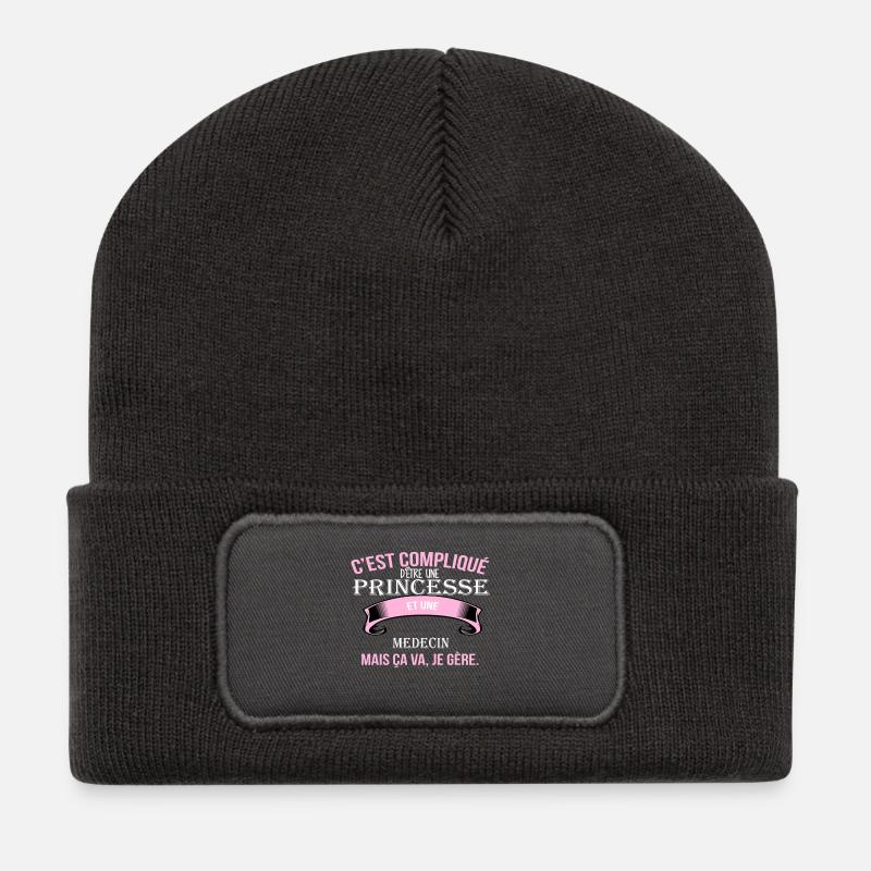 Medecin - Beanie recyclé à patch - charbon