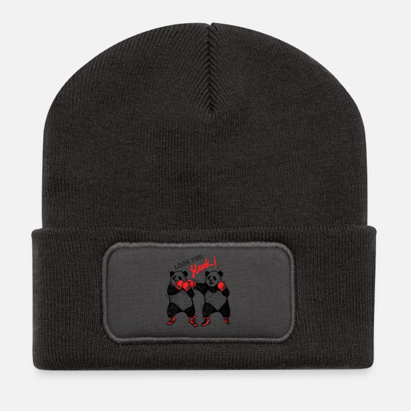Boxing pandas hand out - Recycled Patch Beanie - dark grey