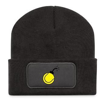 Bombe Ball tennis1 - Recycelte Patch Beanie - Dunkelgrau - Vorne