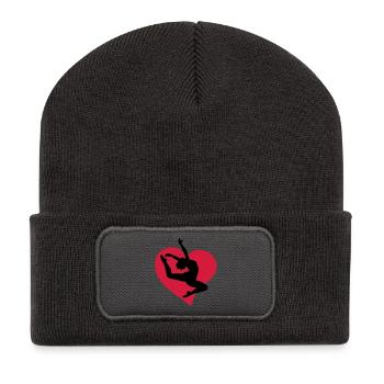 I love dancing - Ich liebe tanzen - Recycelte Patch Beanie - Dunkelgrau - Vorne