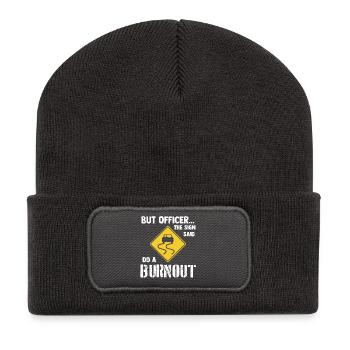 The Sign said do a Burnout - Car Drift Drifting - Recycled Patch Beanie - dark grey - Front