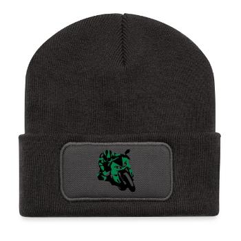 motorrad_14 - Recycled Patch Beanie - dark grey - Front