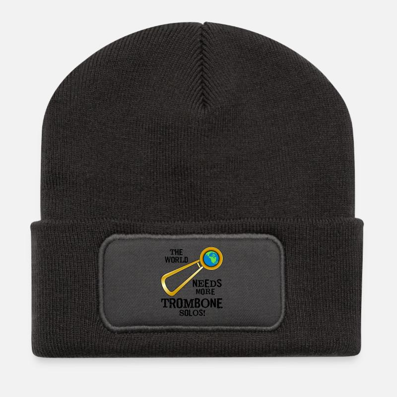 Trombone Solos - Beanie recyclé à patch - charbon