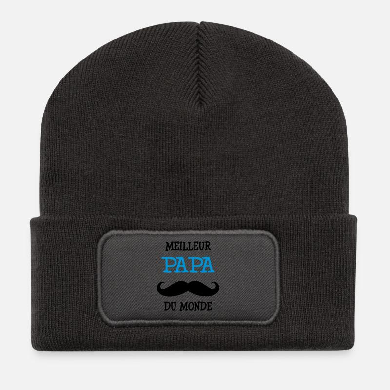 Meilleur Papa du Monde - Beanie recyclé à patch - charbon