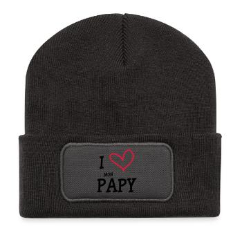 I Love My Grandpa - Recycled Patch Beanie - dark grey - Front