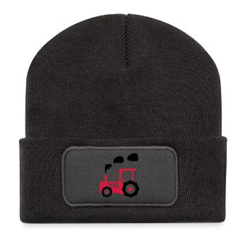 traktor landwirtschaft - Recycelte Patch Beanie - Dunkelgrau - Vorne