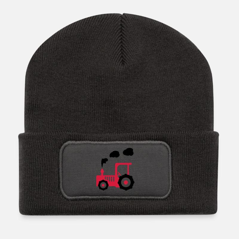 traktor landwirtschaft - Recycelte Patch Beanie - Dunkelgrau