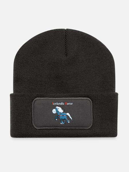 Isländer on Tour - Recycelte Patch Beanie - Dunkelgrau
