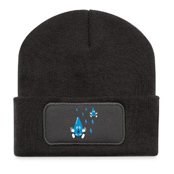Little Water Drop Friends - Recycled Patch Beanie - dark grey - Front