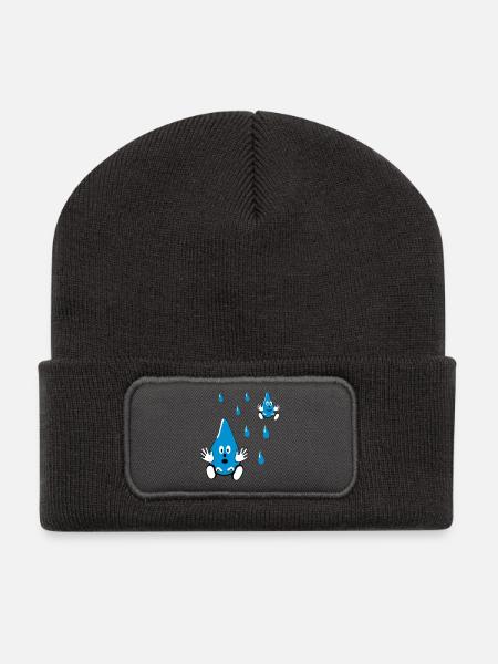 Petits amis goutte d’eau - Beanie recyclé à patch - charbon