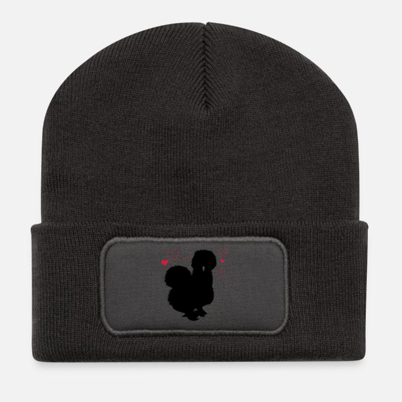 Seidenhuhn - Recycelte Patch Beanie - Dunkelgrau