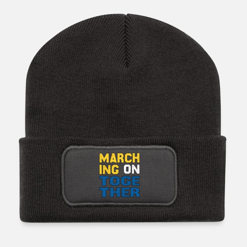 Marcher ensemble - Beanie recyclé à patch - charbon