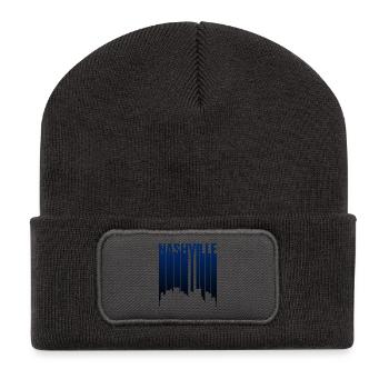 Nashville Skyline Nachtblau Silhouette - Recycelte Patch Beanie - Dunkelgrau - Vorne