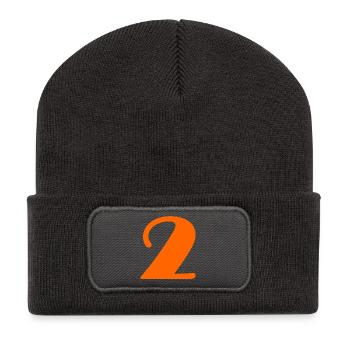 2. HERZLICHEN GLÜCKWUNSCH ZUM GEBURTSTAG. ALLES GUTE ZUM GEBURTSTAG!. ZIFFER - Recycelte Patch Beanie - Dunkelgrau - Vorne