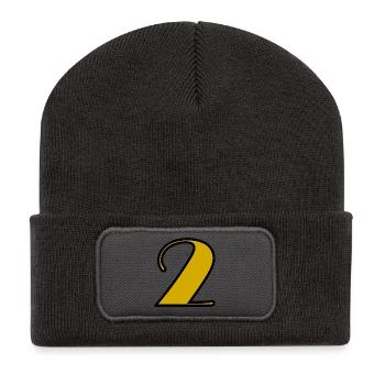 2 JAHRE. 2. JUBILÄUM. GEBURTSTAG 2 JAHRE. 2 - Recycelte Patch Beanie - Dunkelgrau - Vorne