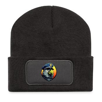Perroquet de la police - Beanie recyclé à patch - charbon - Devant