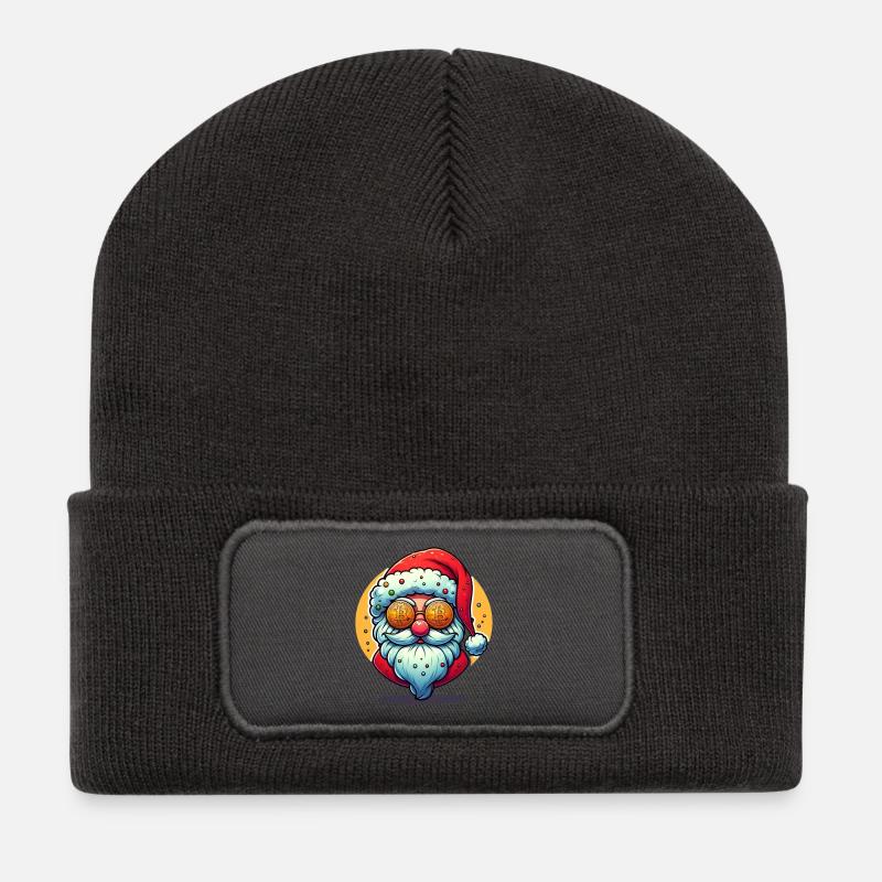 Crypto Claus - Recycelte Patch Beanie - Dunkelgrau