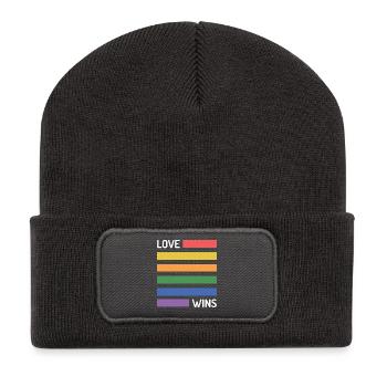 LGBT Pride Month - Love Wins - Recycled Patch Beanie - dark grey - Front