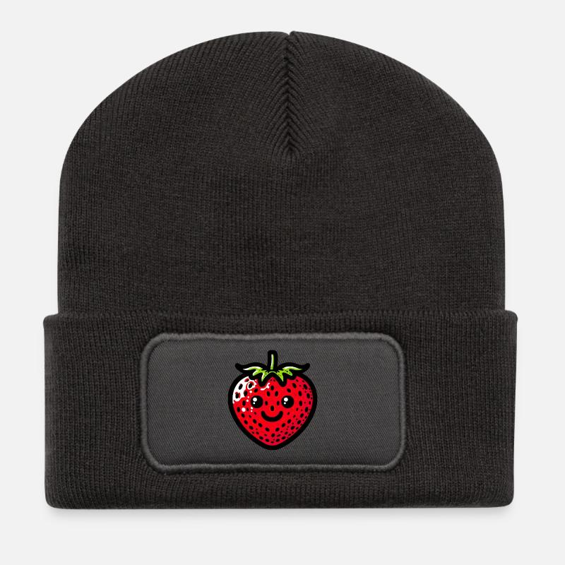 Erdbeeren Erdbeeren - Recycelte Patch Beanie - Dunkelgrau