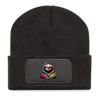 Faultier - Recycelte Patch Beanie - Dunkelgrau - Vorne