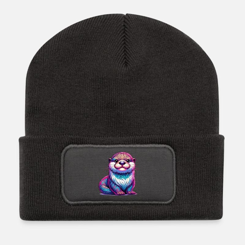 Otter - Recycelte Patch Beanie - Dunkelgrau