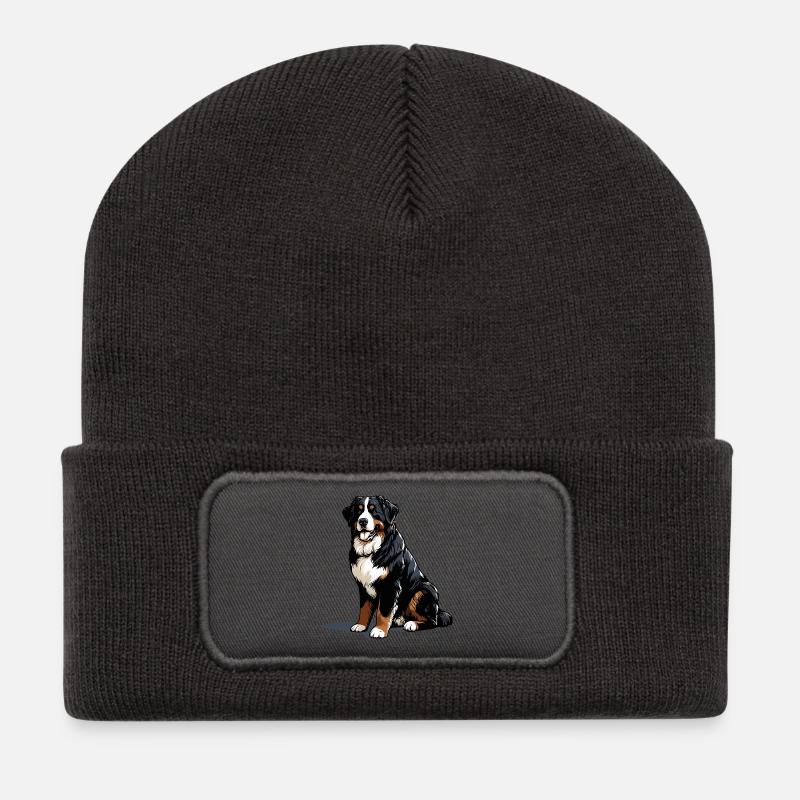 Bernese Mountain Dog - Recycled Patch Beanie - dark grey