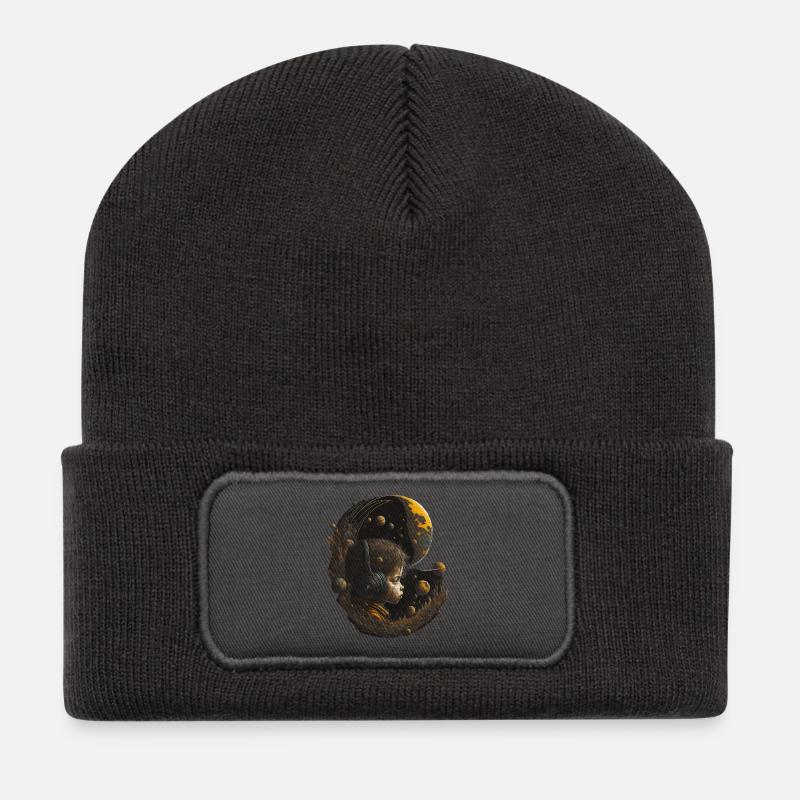 Modern Moonchild - Recycelte Patch Beanie - Dunkelgrau