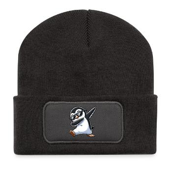 Cool Penguin Dab Lunettes de soleil Dessin animé - Beanie recyclé à patch - charbon - Devant