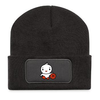 Bird Basketball Play Fun Ball Sports Dribbling - Recycled Patch Beanie - dark grey - Front