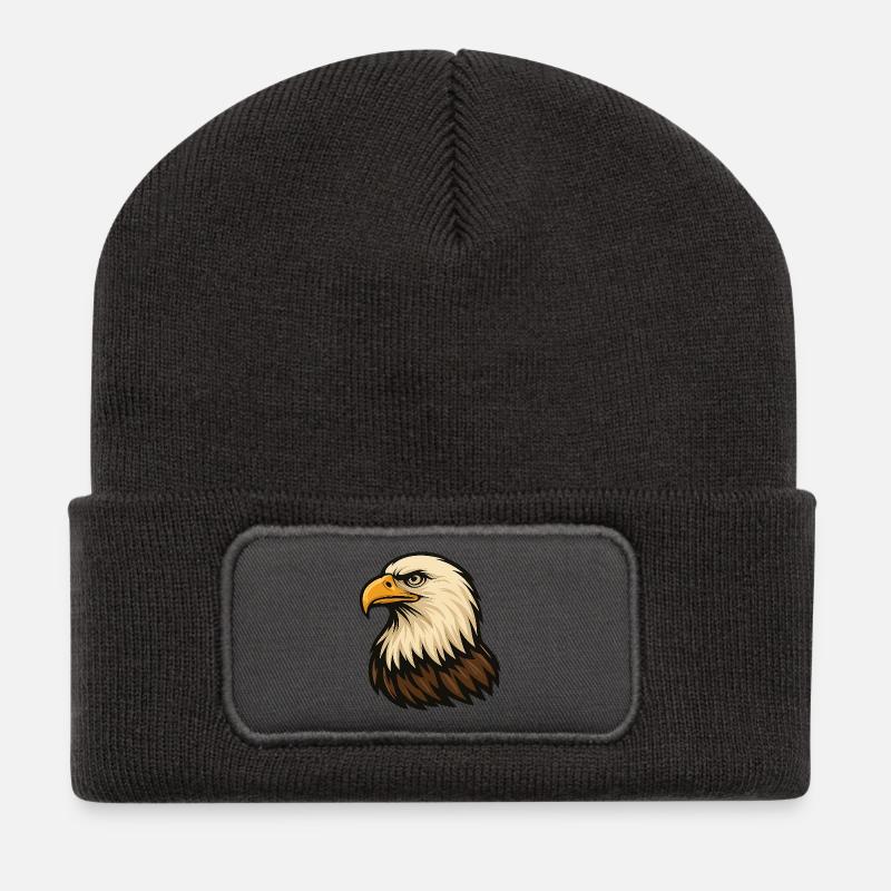 Eagle Head - Recycled Patch Beanie - dark grey