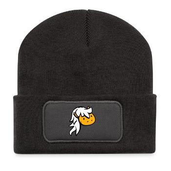 cheval mignon poney poulain cheval fille cheveux longs - Beanie recyclé à patch - charbon - Devant