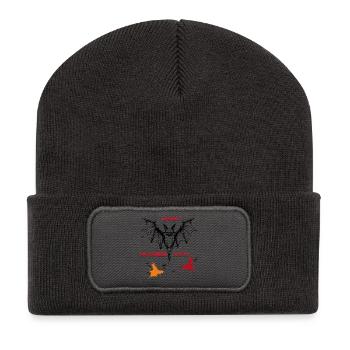 Joyeuse fête d'Halloween - Beanie recyclé à patch - charbon - Devant